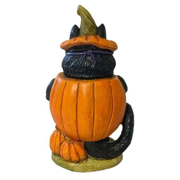 Stone Bunny Inc Black Cat In A Pumpkin Telle M Stein Halloween Figure Vintage. - Picture 6 of 14